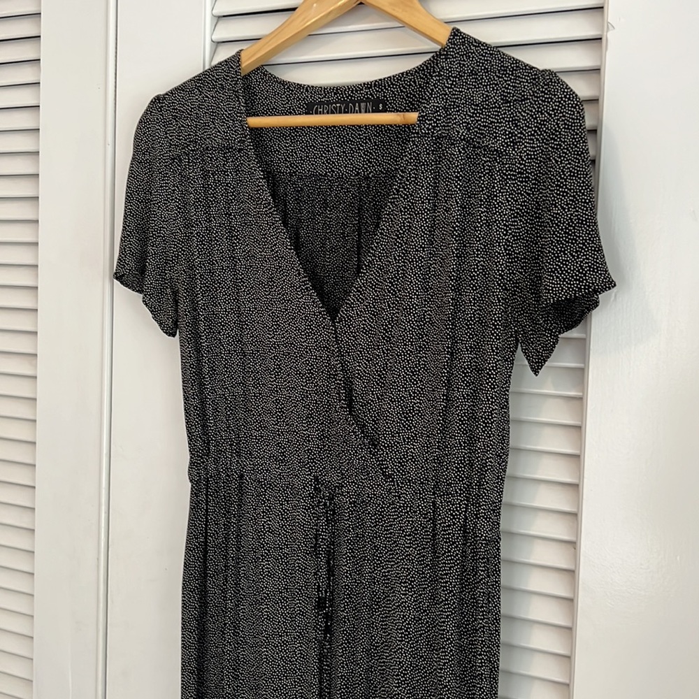 EUC Christy Dawn *jumpsuit!* black with dainty polka dots
